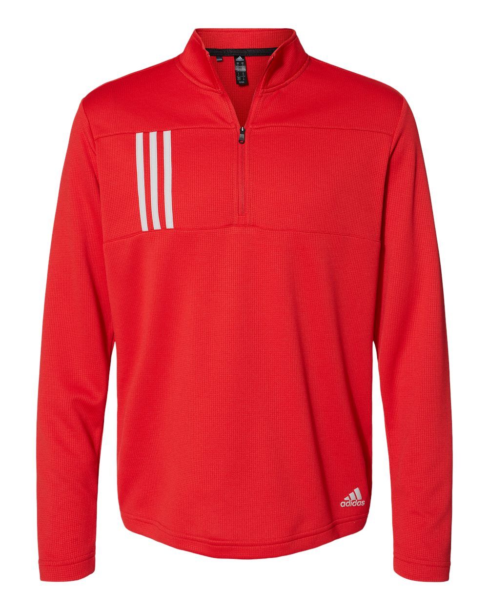 トップス aaa89 Embroidered A482 Adidas 3-Stripes Double Knit Quarter-Zip Pullover